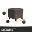 Ver imagem 6 de Puff Retangular Pé de Madeira Decorativo para Sala Orgânico Confortável e Reforçado Bouclé