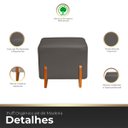 Ver imagem 3 de Puff Retangular Pé de Madeira Decorativo para Sala Orgânico Confortável e Reforçado Bouclé