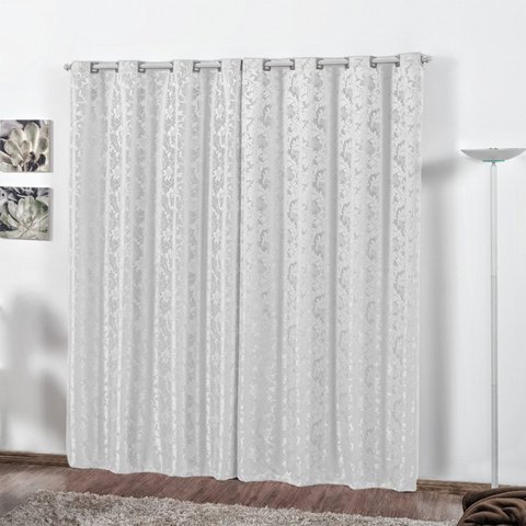Cortina Jacquard 2,70x2,50 Para Varão Simples:Branco