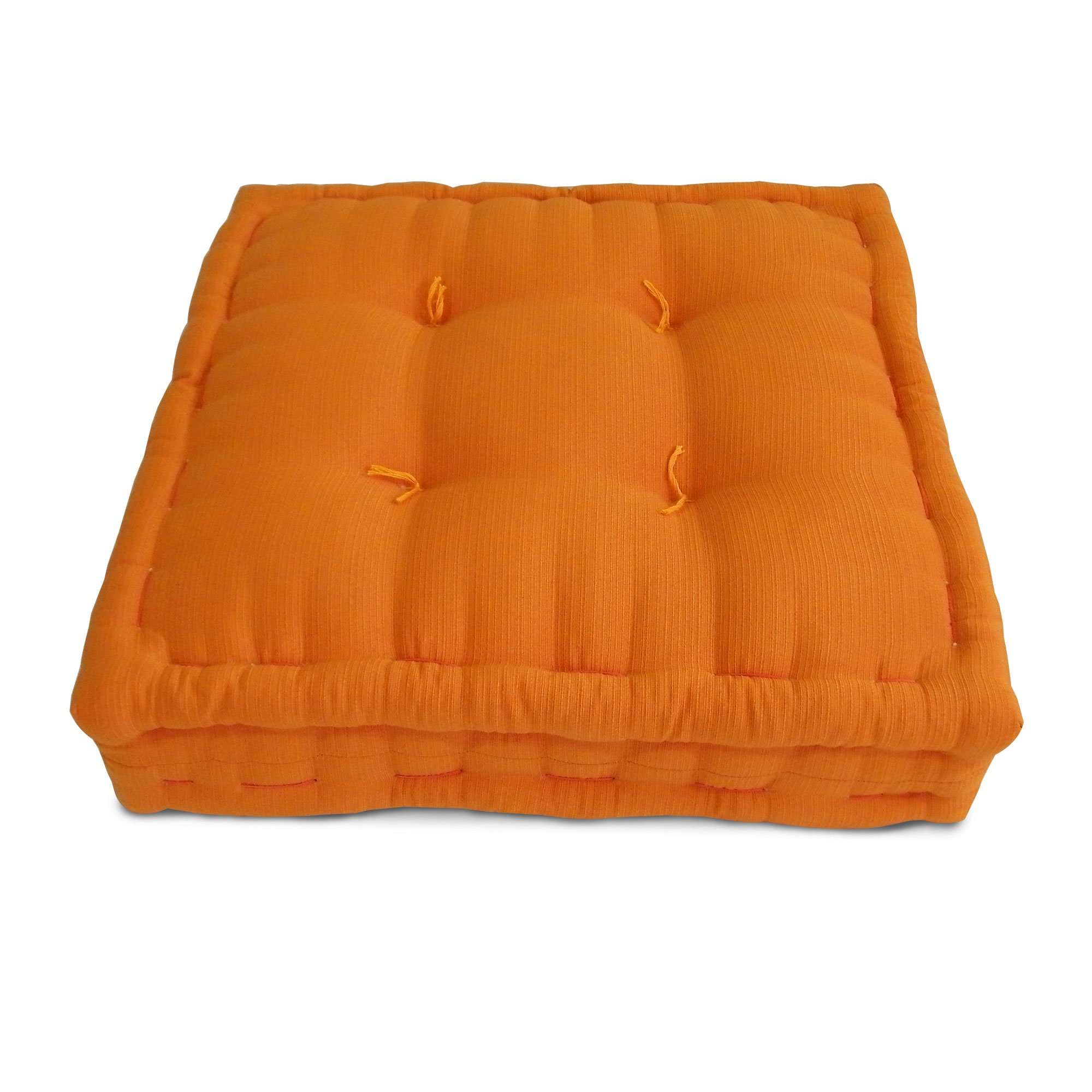 Futon Turco 50x50x12cm - Tecido Algodão Cotelê - Cor Laranja Ref.07