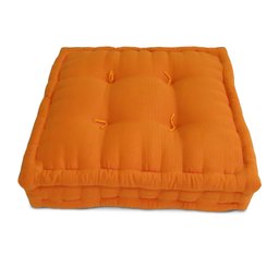 Futon Turco 50x50x12cm - Tecido Algodão Cotelê - Cor Laranja Ref.07 - 1