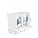 Ver imagem 5 de Jogo de Quarto Infantil Doce Sonho Berço Simples C/ Rodízio Branco