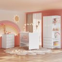 Ver imagem 1 de Jogo de Quarto Infantil Doce Sonho Berço Simples C/ Rodízio Branco