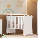Ver imagem 4 de Jogo de Quarto Infantil Doce Sonho Berço Simples C/ Rodízio Branco