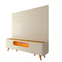 Ver imagem 2 de Rack com Painel para TV até 84 Polegadas com LED 100% MDF 217CMX237CM Pés em Madeira Maciça LED 1 Gaveta 2 Portas Luminare Nobre