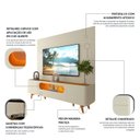 Ver imagem 5 de Rack com Painel para TV até 84 Polegadas com LED 100% MDF 217CMX237CM Pés em Madeira Maciça LED 1 Gaveta 2 Portas Luminare Nobre