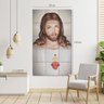 Mural Azulejos Jesus Sagrado Coração Mosaico 15 Peças 100x60cm - 2