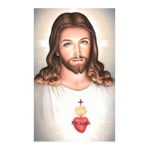 Mural Azulejos Jesus Sagrado Coração Mosaico 15 Peças 100x60cm