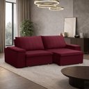 Ver imagem 3 de Sofá 3 Lugares Retrátil Reclinável para Sala 225cm Malfati F04 Veludo Vermelho - Lyam Decor