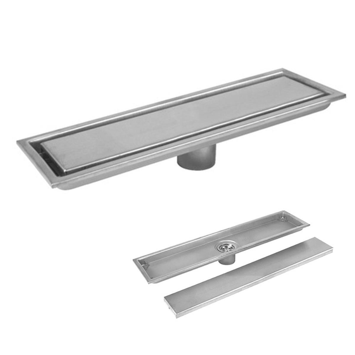 Ralo Linear Oculto 40cm Inox Anti Odor Anti Inseto Banheiro Lavabo Invisivel Resistente Higienico Se