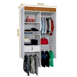 Guarda Roupa Suspenso De Parede Branco Mel Athena Shop JM - 4