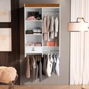 Ver imagem 1 de Guarda Roupa Suspenso De Parede Branco Mel Athena Shop JM