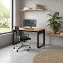 Ver imagem 1 de Mesa Escrivaninha para Escritório 1,35m Estilo Industrial Móvel na Caixa