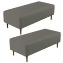 Ver imagem 1 de Kit 02 Puffs Bali W01 Pés Palito 120x50 Cm Corano Cinza