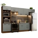 Ver imagem 3 de Armário de Cozinha Completa 350cm Rustic/Cinza Agata Madesa 01