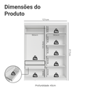 Ver imagem 3 de Guarda-Roupa Closet 2 Gavetas 121 cm Branco Venus Madesa