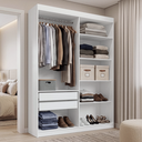 Ver imagem 1 de Guarda-Roupa Closet 2 Gavetas 121 cm Branco Venus Madesa