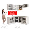 Ver imagem 6 de Armário de Cozinha Completa de Canto 349cm Branco/Preto Glamy Madesa 01