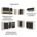 Ver imagem 5 de Armário de Cozinha Completa de Canto 349cm Branco/Preto Glamy Madesa 01