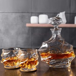 Garrafa Decanter Vidro Whisky Licor 900ml +6 Copos Superluxo - 2