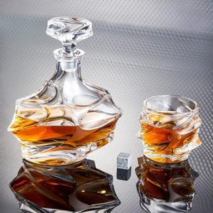 Garrafa Decanter Vidro Whisky Licor 900ml +6 Copos Superluxo