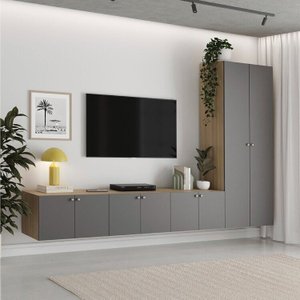 Estante Home 4 Módulos 8 Portas 1 Kit Prateleira Frame Cabecasa MadeiraMadeira  
