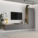 Ver imagem 1 de Rack para TV até 75 Polegadas Suspenso Modular 4 Módulos 8 Portas Frame CabeCasa MadeiraOriginals