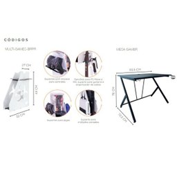 Mesa Gamer Mesa para Computador com Estrutura em Aço - Preto - 6