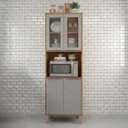 Ver imagem 1 de Torre Quente 4 Portas Reflecta Nicho para Forno ou Microondas 70 cm Brilhante Celeste Bege/Cinamomo/Platina