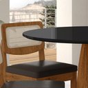 Ver imagem 3 de Mesa Redonda Camogli 4 Cadeiras Sextavadas Freijó/pto/corin Marr - M.a Freijó/preto/corino Marrom