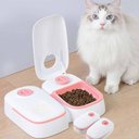 Ver imagem 3 de Alimentador Comedouro Temporizador Duplo Cachorro Gato Pet Bichos Raçao Agua 2 em 1 Resistente Porta