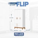 Ver imagem 3 de Guarda Roupa Infantil Flip 3 Portas Branco Acetinado - Reller