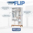 Ver imagem 4 de Guarda Roupa Infantil Flip 3 Portas Branco Acetinado - Reller