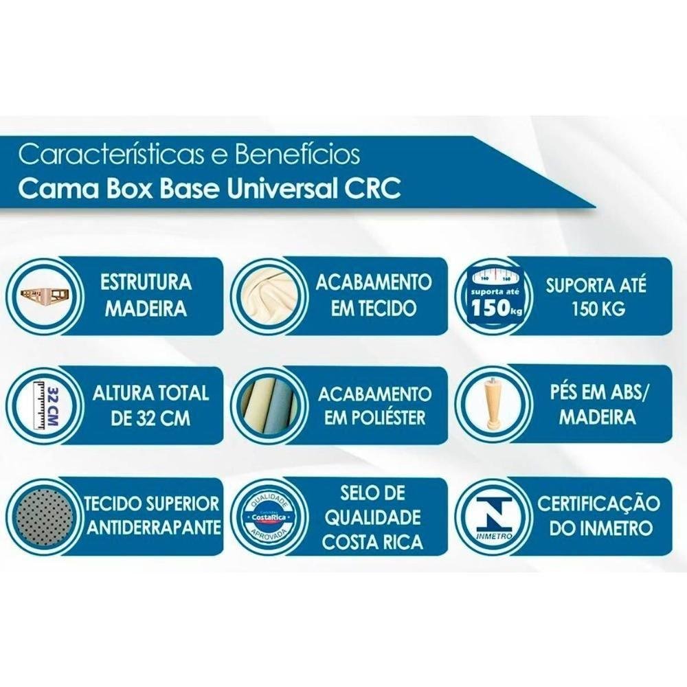 Conjunto Box King: Colchão Molas Anjos Ensacadas Masterpocket King Best New Clean + Base Crc - 6