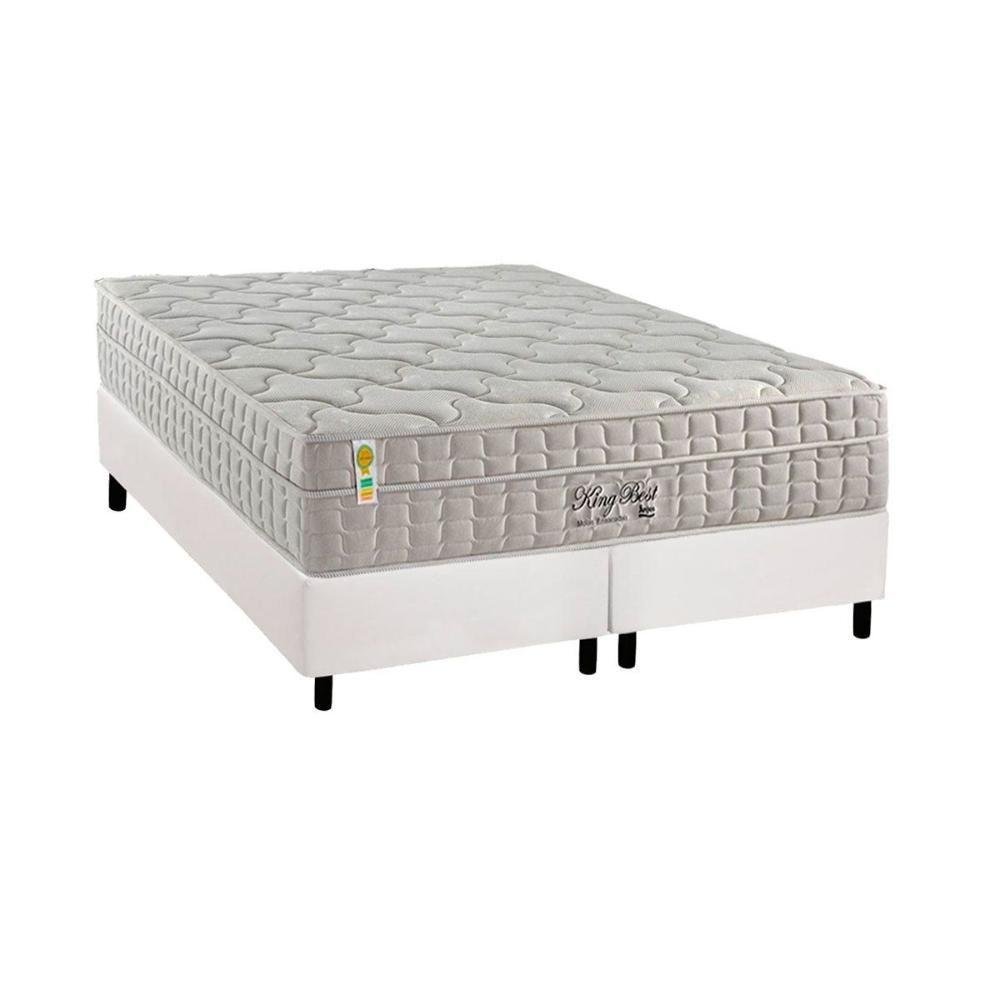 Conjunto Box King: Colchão Molas Anjos Ensacadas Masterpocket King Best New Clean + Base Crc - 1