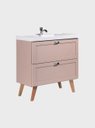 Ver imagem 7 de Gabinete para Banheiro com Cuba e Espelho 80cm Retro MDF Rosa Milano - On Móveis