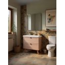 Ver imagem 1 de Gabinete para Banheiro com Cuba e Espelho 80cm Retro MDF Rosa Milano - On Móveis