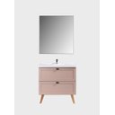 Ver imagem 4 de Gabinete para Banheiro com Cuba e Espelho 80cm Retro MDF Rosa Milano - On Móveis