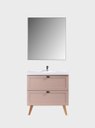 Ver imagem 4 de Gabinete para Banheiro com Cuba e Espelho 80cm Retro MDF Rosa Milano - On Móveis
