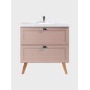 Ver imagem 6 de Gabinete para Banheiro com Cuba e Espelho 80cm Retro MDF Rosa Milano - On Móveis