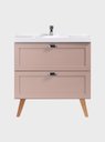 Ver imagem 6 de Gabinete para Banheiro com Cuba e Espelho 80cm Retro MDF Rosa Milano - On Móveis