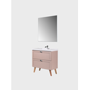 Ver imagem 5 de Gabinete para Banheiro com Cuba e Espelho 80cm Retro MDF Rosa Milano - On Móveis