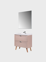 Ver imagem 5 de Gabinete para Banheiro com Cuba e Espelho 80cm Retro MDF Rosa Milano - On Móveis