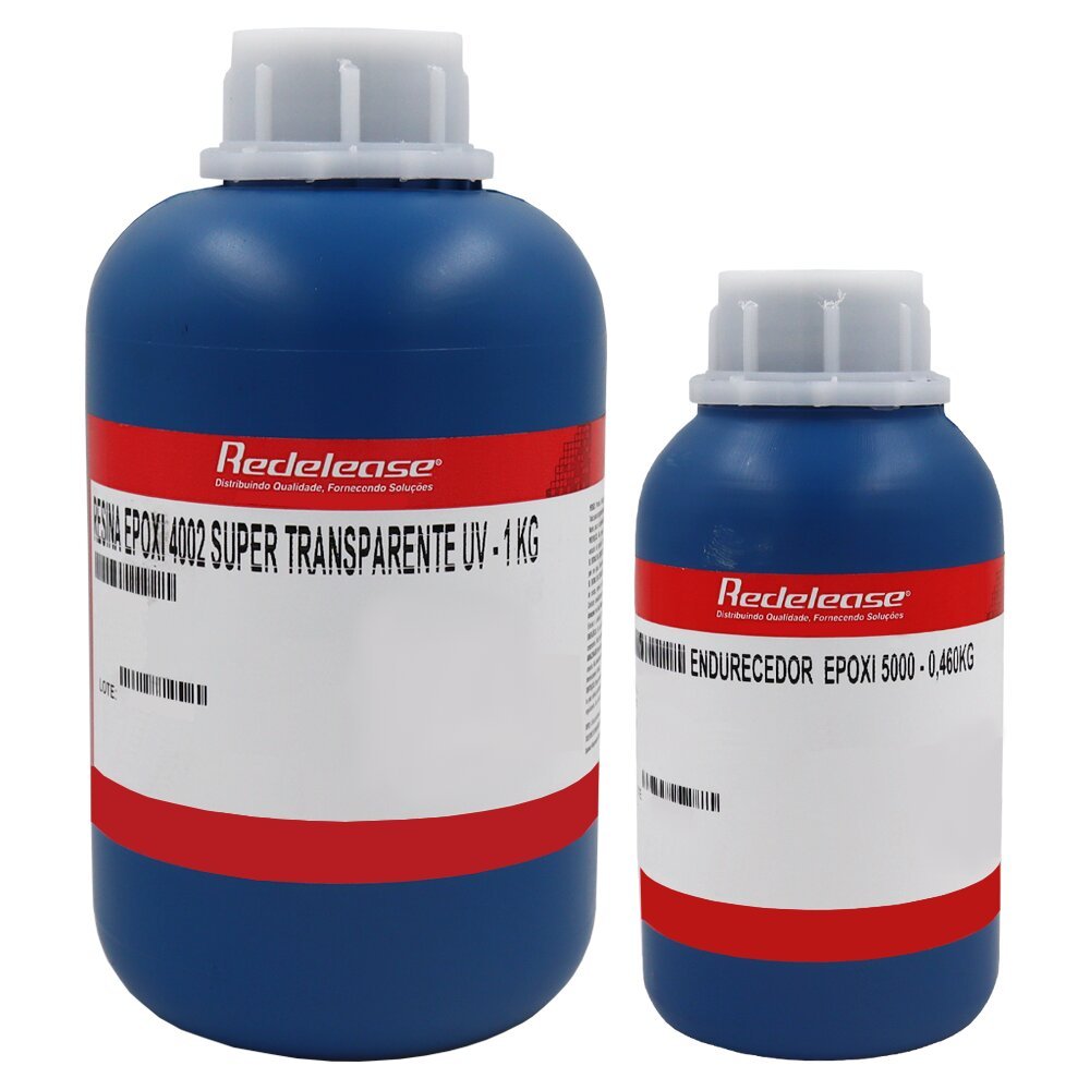 Resina Epoxi 4002 Alta Viscosidade ULTRA TRANSPARENTE e Proteção UV Com Endurecedor (1,430 Kg)