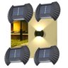 Luminaria Solar Parede Led Arandela Spot Balizador Resistente 4 Und Enfeite Jardim Quintal - 1
