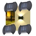 Ver imagem 1 de Luminaria Solar Parede Led Arandela Spot Balizador Resistente 4 Und Enfeite Jardim Quintal