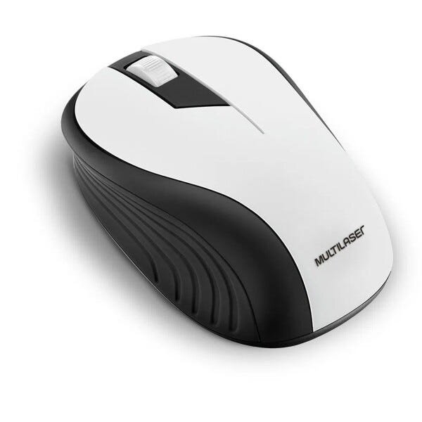 Mouse Óptico Multilaser USB Sem Fio 1200dpi - Wave MO216 - Branco
