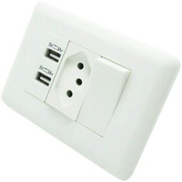 Tomada de Parede 2x1 com Usb Duo 1 Tomada 2 Usb - 1