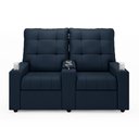 Ver imagem 1 de Poltrona Reclinável para Cinema Parma 2 Lugares Baú Usb Veludo Fh1 - D'Rossi Cor Azul