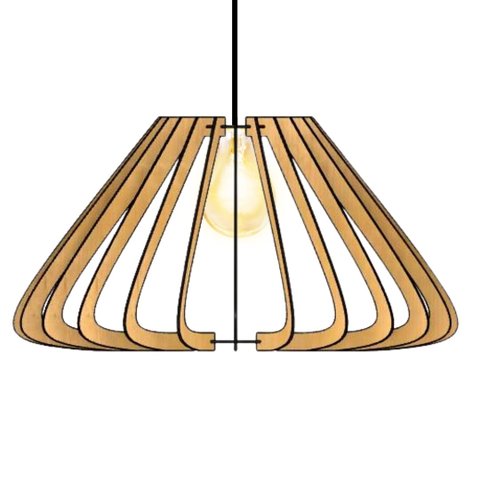 Luminária Teto tipo Pendente MACAU MDF Completa -:MDF CRU